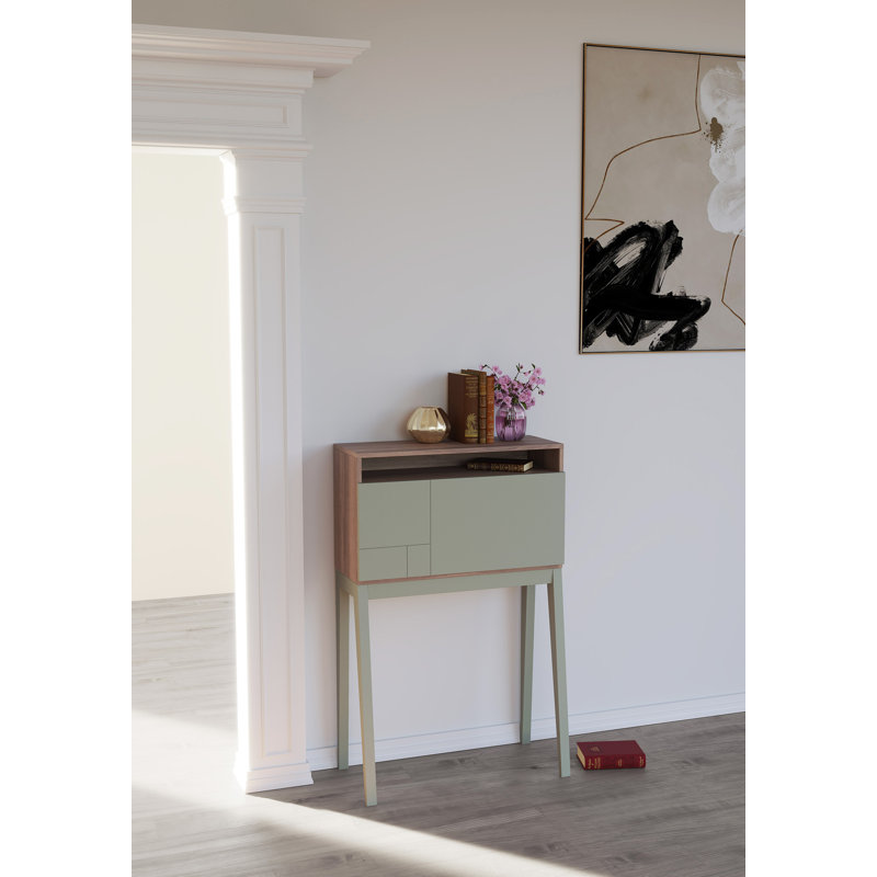 Wilcox Writing Desk, Walnut/Green