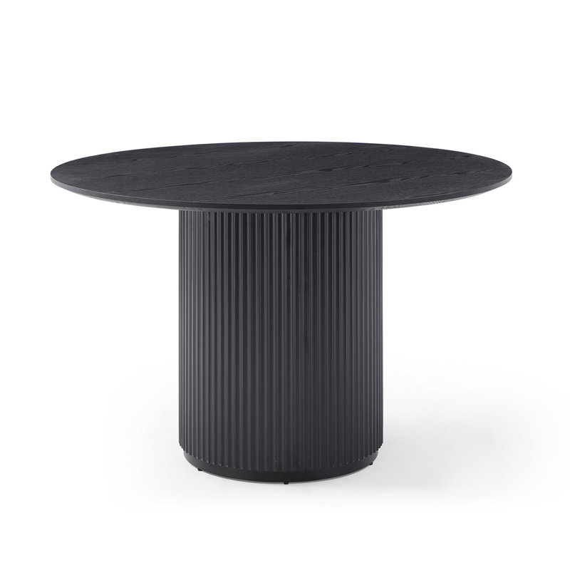 Table de salle à manger ronde noire (seulement les tables, pas de chaises)