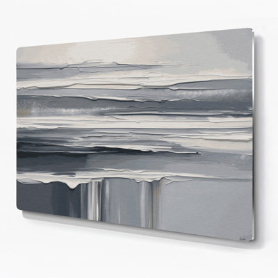 Art mural horizontal gris rayé