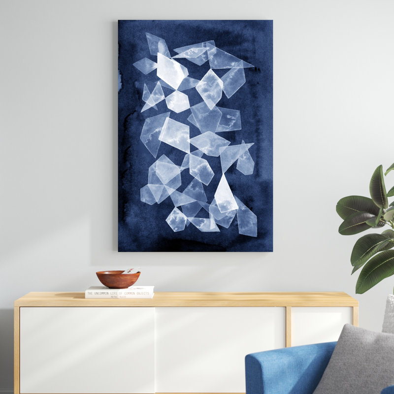 Verre indigo I, H 48 po x l 32 po x P 1,25 po