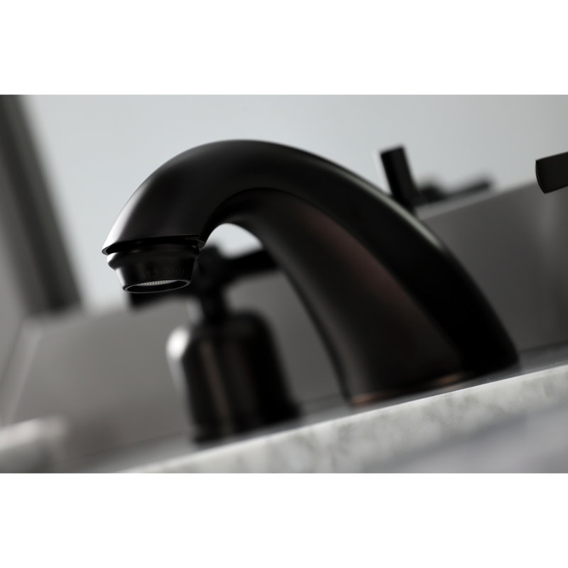 Kingston Brass Millennium Two-Handle 3-Hole Deck Mount Widespread Bathroom Faucet with Retail Pop-Up Drain, Oil Rubbed Bronze