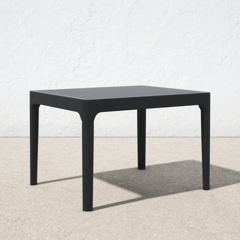 Farrah Rectangular Outdoor Coffee Table , 23.6'' in. W 19.6'' in. D, Black, 23.6"W x 15.7"H x 19.6"L