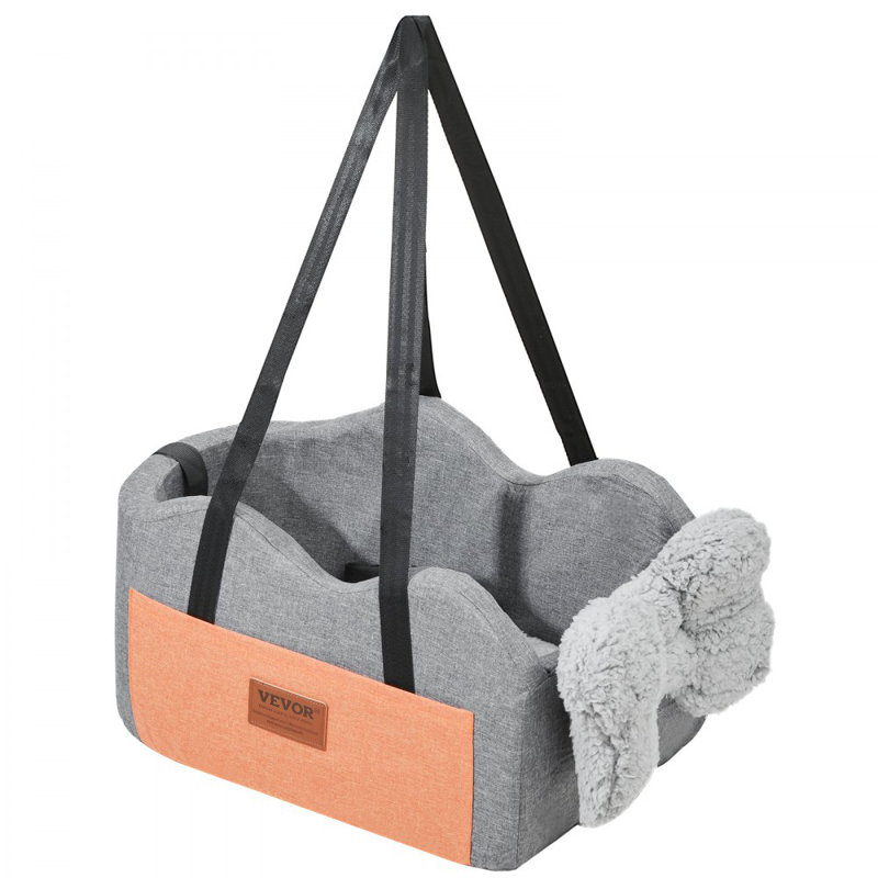 Siège d'auto pour chien avec console centrale pour petit chien 8 lb, Gris
