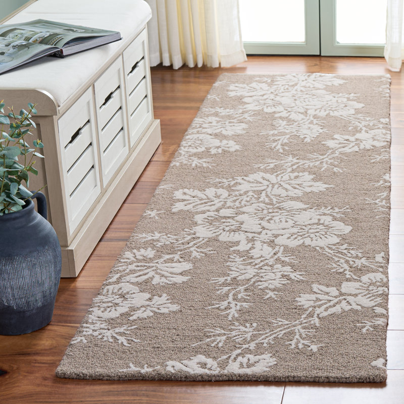 Glamour Hand Tufted Wool, Viscose Floral Indoor Rug, Runner 2'3" x 8'
