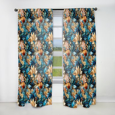 Motif cachemire Desert Mirage - Rideau glamour - Velours obscurcissant - 1 panneau