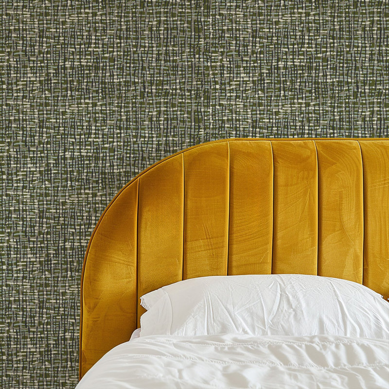 Papier peint Atomic Weave - olive ardoise