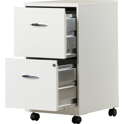 Inbox Zero Adelmis 14.25'' Wide 2 -Drawer Mobile Steel File Cabinet ...