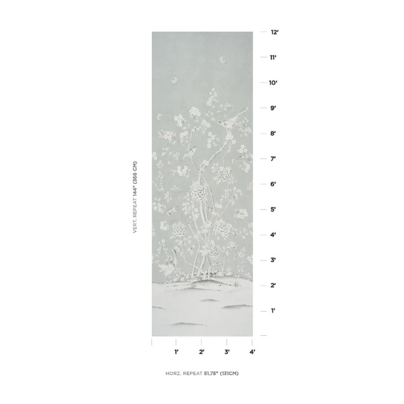 Schumacher x Mary McDonald Chinois Palais Panel, Grisaille