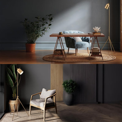 Lampe trépied réglable à DEL avec lumière à intensité variable, tête pivotante et base télescopique pour la lecture et l'éclairage de travail