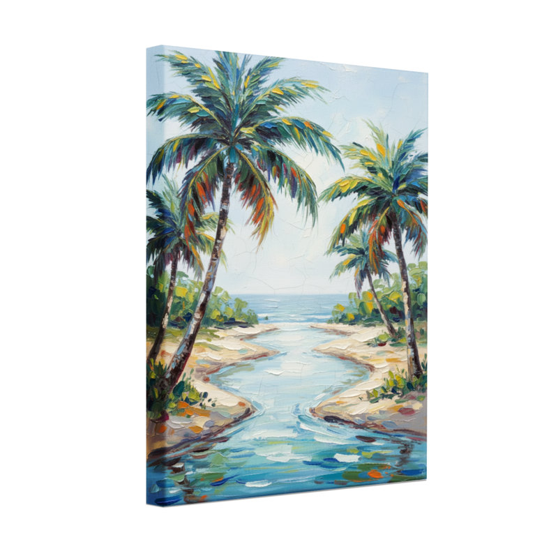 Plantes et fleurs tropicales Palm Beach Waterway Scène, H 18 po x l 12 po