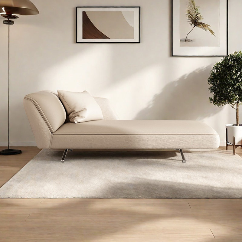 Méridiennes en cuir pour chambre à coucher, Orienté à gauche (vu de face), Beige