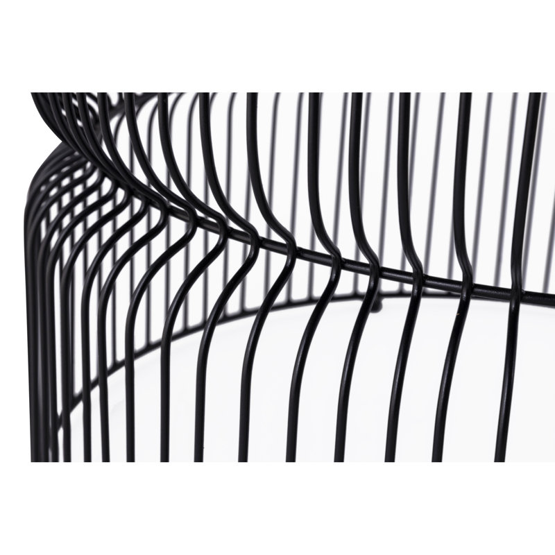 Ensemble de base moderne en métal emboîté et plateau en verre trempé teinté, table basse ronde de 30 po, table de bout d'une hauteur de 21 po, table d'appoint pour le salon, noir