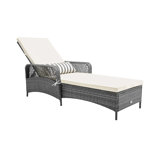Outdoor Metal Chaise Lounge , Cushion Included