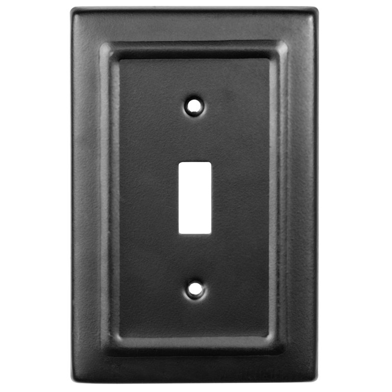 Architectural 1-Gang Toggle Light Switch Standard Wall Plate, Matte Black