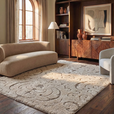 Elwin Shag Performance Damask Rug