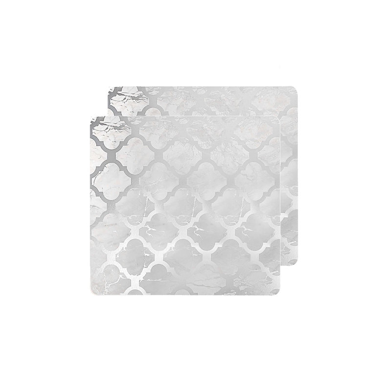 Tapis de table de salle à manger Placemats, L 18 po x L 12 po, Blanc / argenté