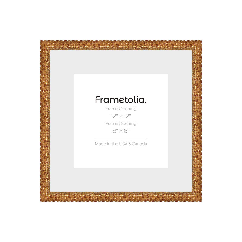 Cadre mural Frametolia Golden Age - largeur 1-1 / 2 po - large tapis, Doré, 12 po x 12 po