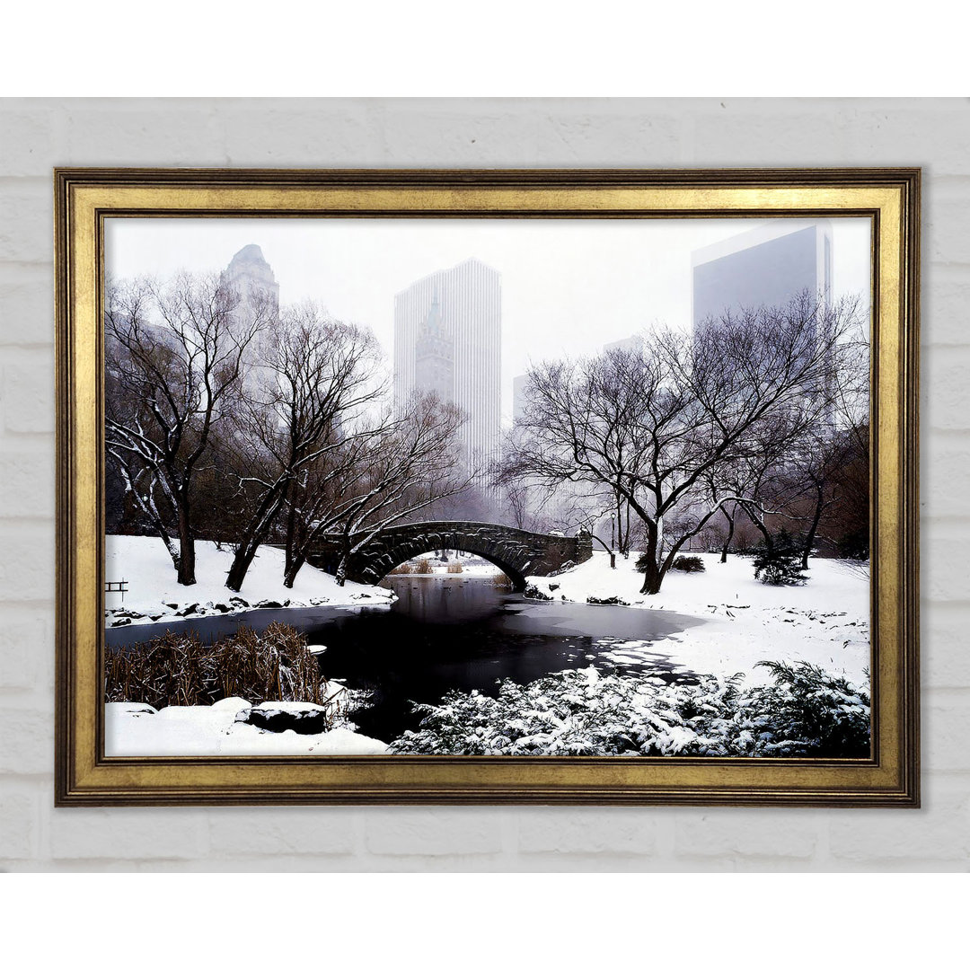 Central Park In Winter - Einzelner Bilderrahmen Kunstdrucke auf Holz