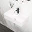 Lavabo de salle de bain en céramique blanche - fixation murale 21 po x 12 po avec trou de robinet simple et trop-plein, teinture encastrée Allaining