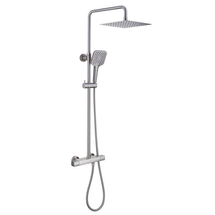 2 Functions Thermostatic shower system with Rough-in Valve