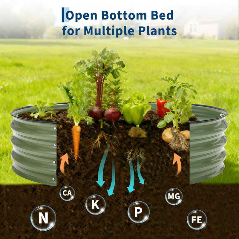 Metal Raised Garden Bed, Green