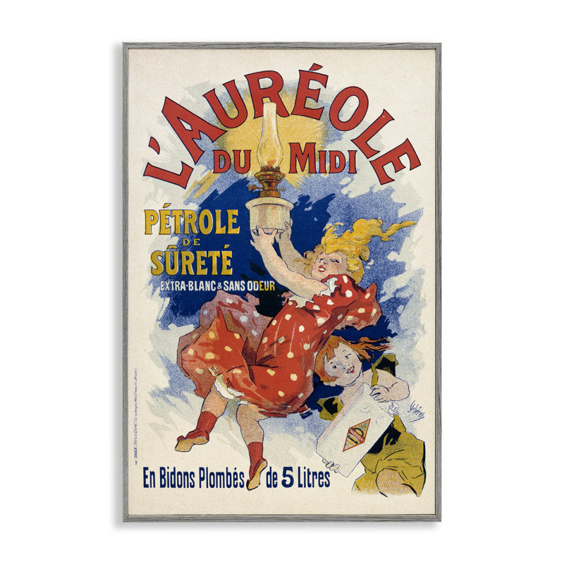 Publicité antique sur lampe à huile encadrée, dessin par Marcus Jules, H 30 po x l 20 po, Estampe numérique Farmhouse