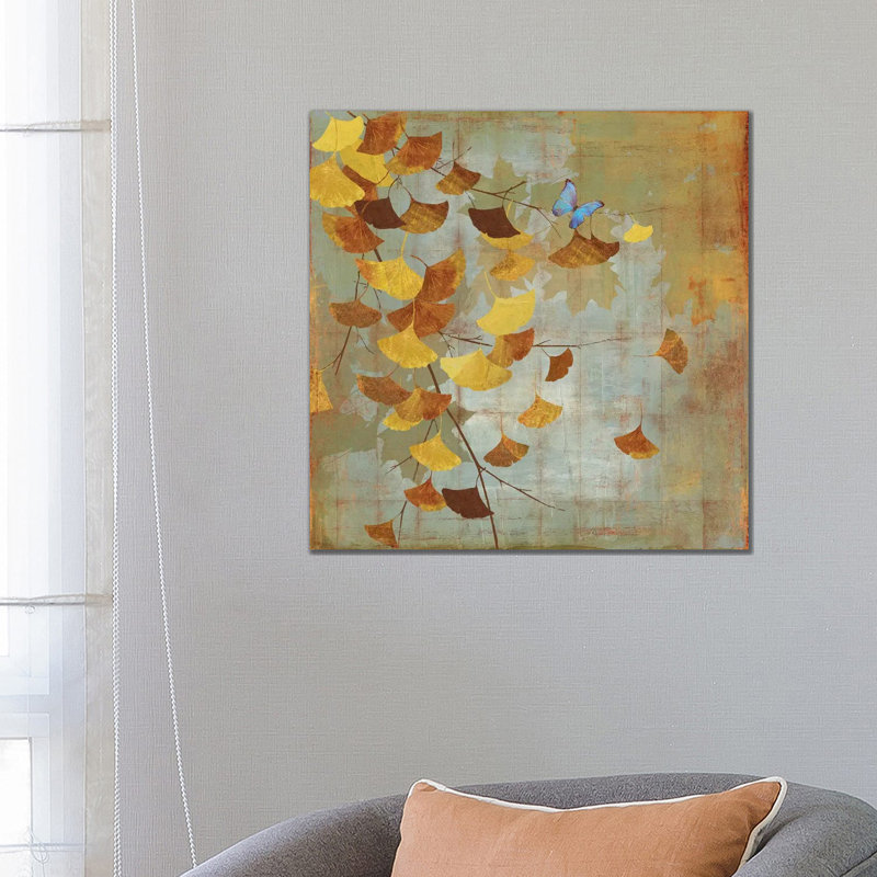 Ginkgo Branch I by Asia Jensen - Wrapped Canvas Painting, 66.04 cm H x 66.04 cm W x 3.175 cm D