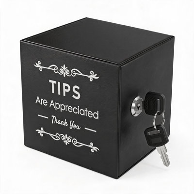 Boîte à pourboires en métal verrouillable avec 2 clés, petite boîte à suggestions pour dons, boîte de collecte d'argent en fer noir pour comptoir ou fixation murale, usage commercial, bureau et événementiel