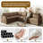 Jorlin 115.2" L-Shaped Corner Sectional Sofa With Pull-Out Bed 6 Seat Teddy Fabric Cloud Sectional Couches-408317807