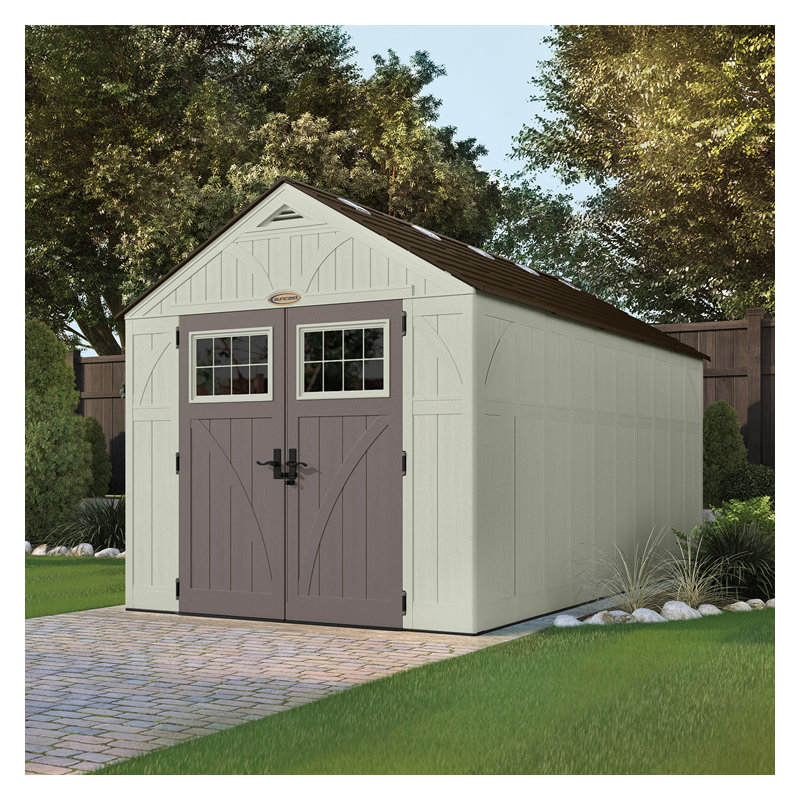 Stackhouse 8 Ft. W x 16 Ft. D Apex Plastic/Metal Shed