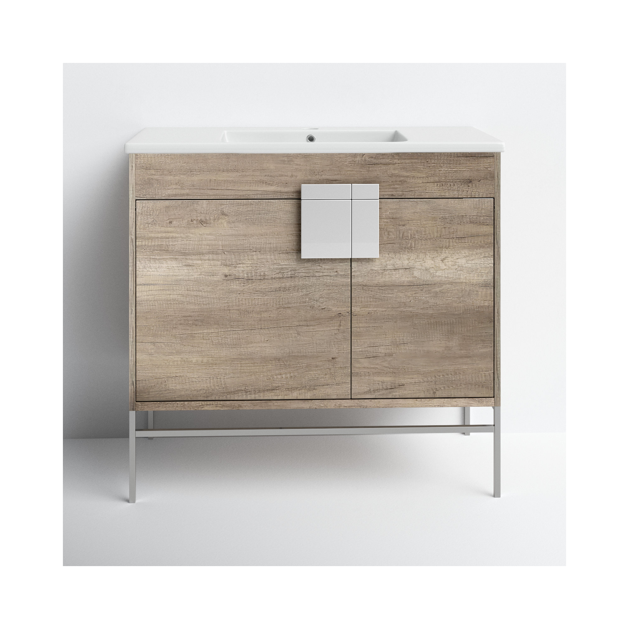 Maisie 36'' Single Bathroom Vanity, Gray, Polished Chrome