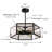 6 Light Dimmable Black Modern Chandelier