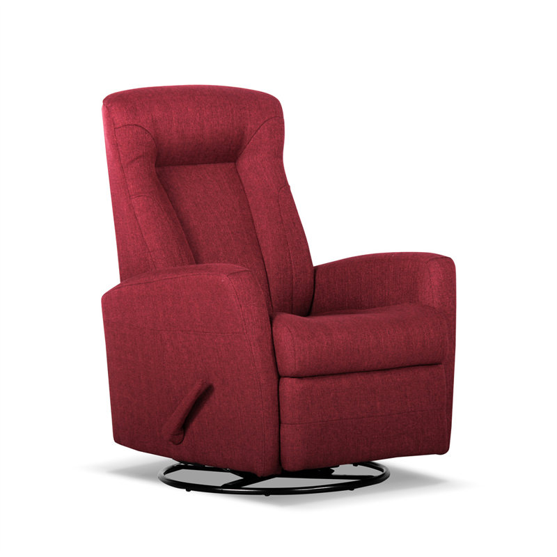 Fauteuil inclinable et pivotant manuel Beavin, Red Fabric