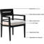 Table de salle à manger moderne pour l'extérieur - 40 po avec trou pour parasol et 4 chaises en tissu noir Ember