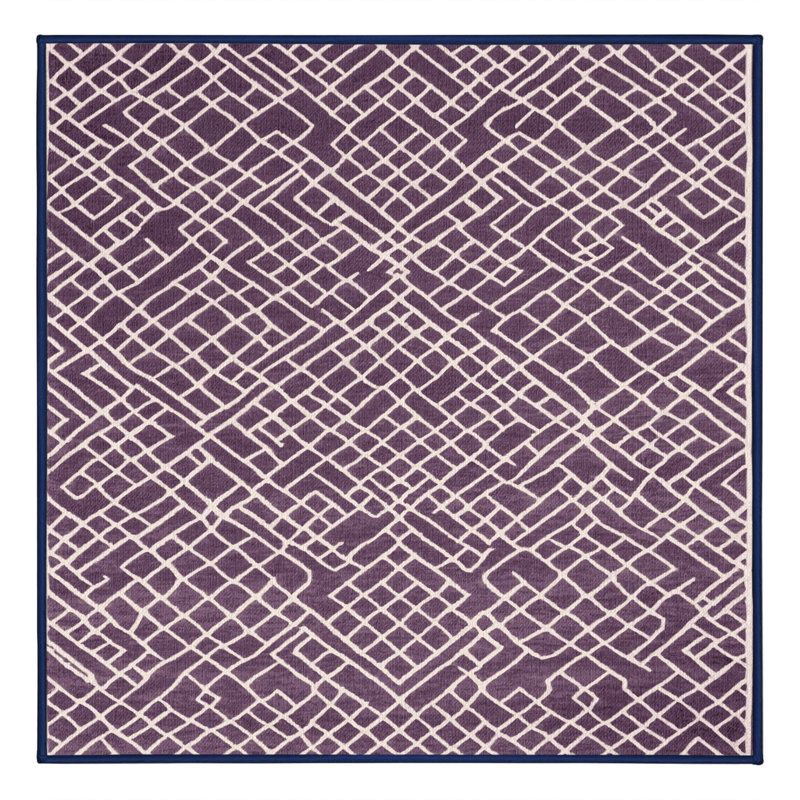 Tapis mauve lavable à la machine, Carré 7 pi
