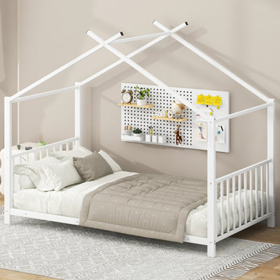 Twin Size Metal House Platform Bed