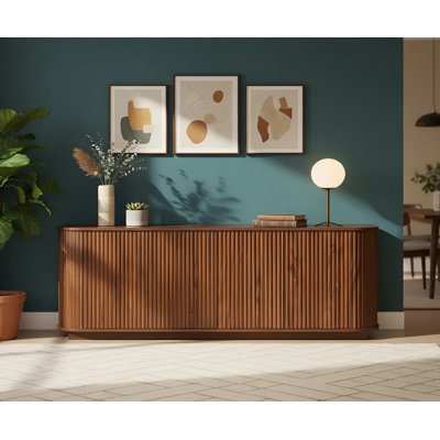Ebern Designs 64" Vertical-Striped 4-Door Sideboard