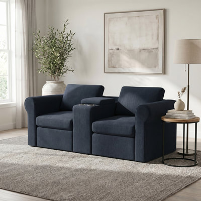 Lockheart Loveseat Console Roll Blue 24