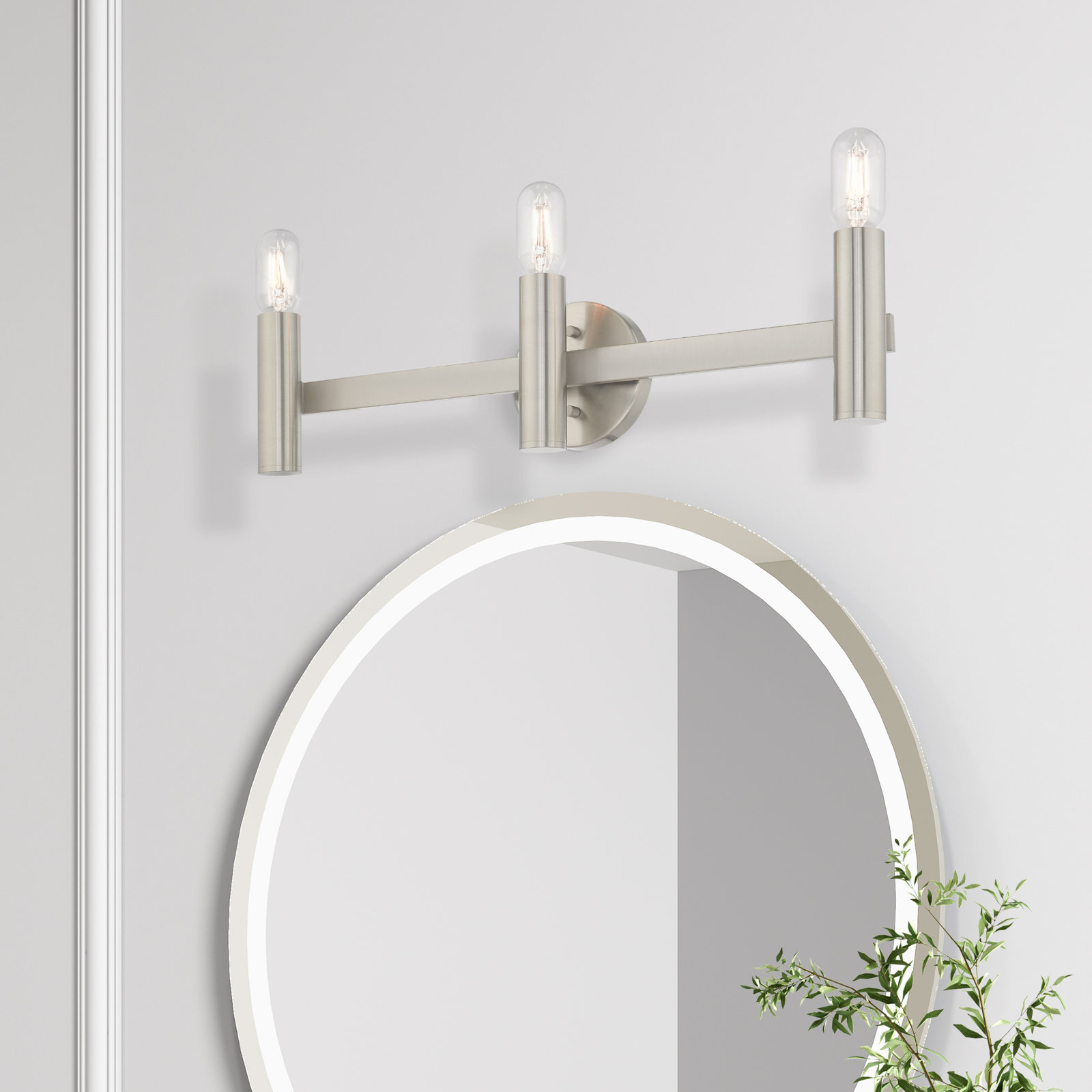 Martella 3 Light Dimmable Vanity Light, Brushed Nickel