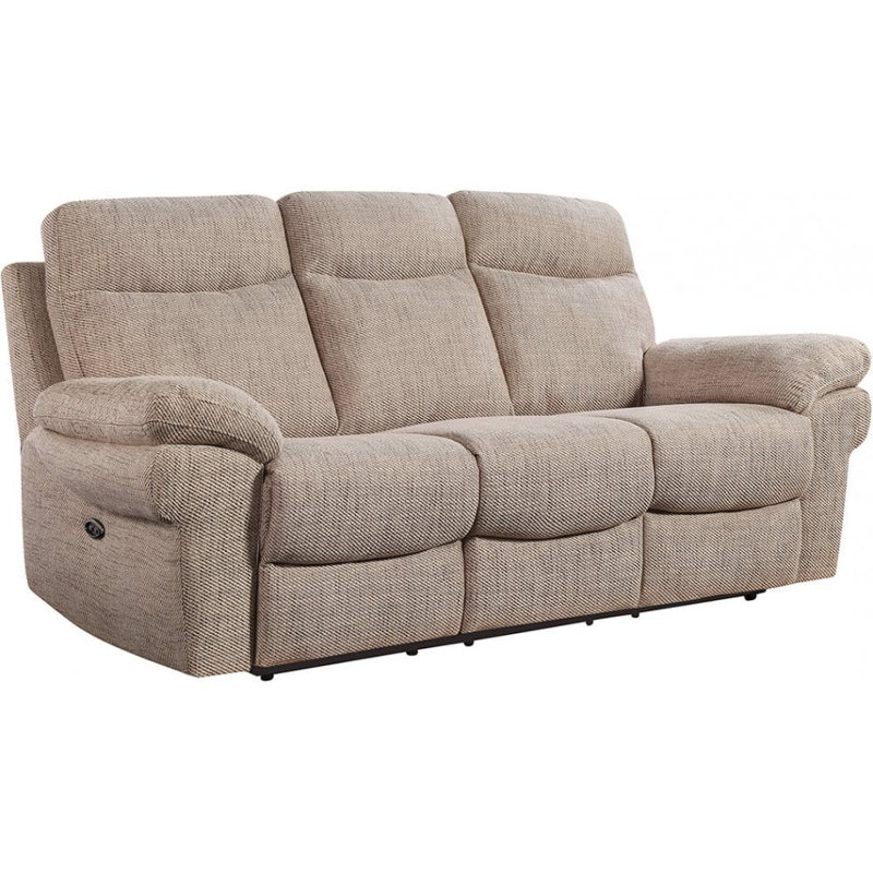 Casolo Fabric Electric Recliner 3 Seater Sofa, Caramel