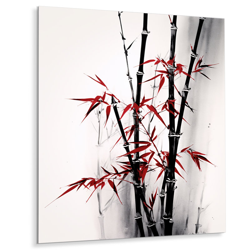 Japon - bambou gris rouge II, H 32 po x l 16 po x P 1 po