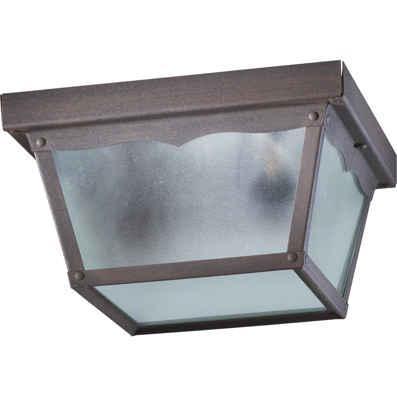 Plafonnier encastré 2 lumières, H 5 po x l 7,5 po x P 7,5 po, Rouille