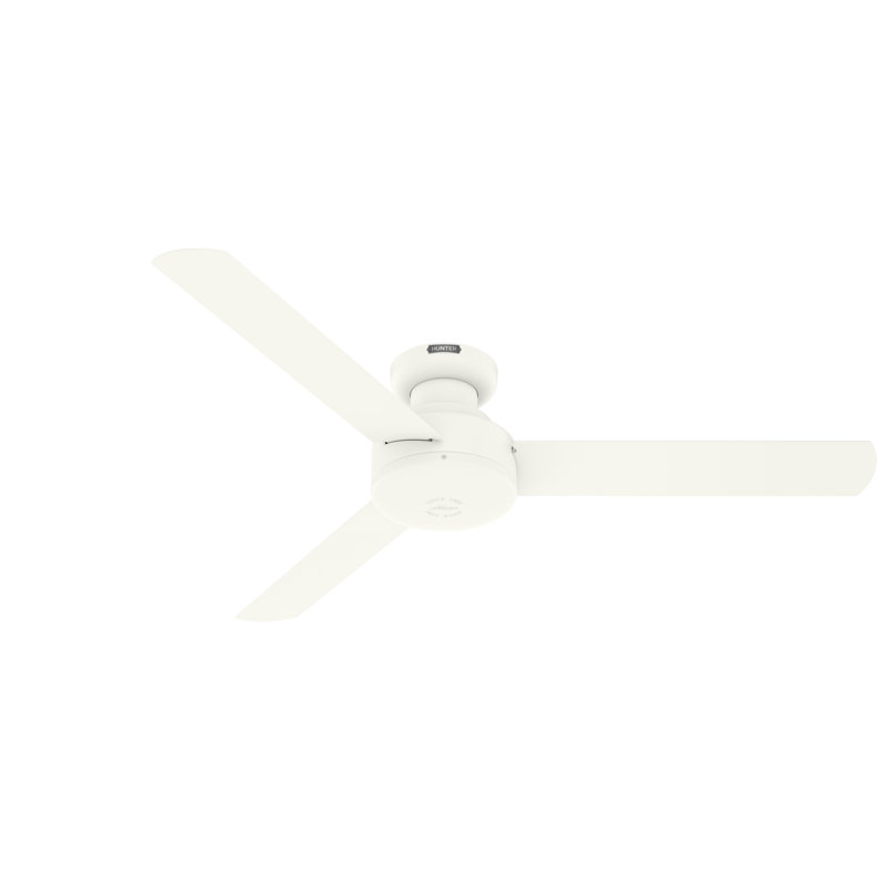 Presto 52" 3 - Blade Modern Low Profile Indoor Ceiling Fan with Wall Control, Matte White