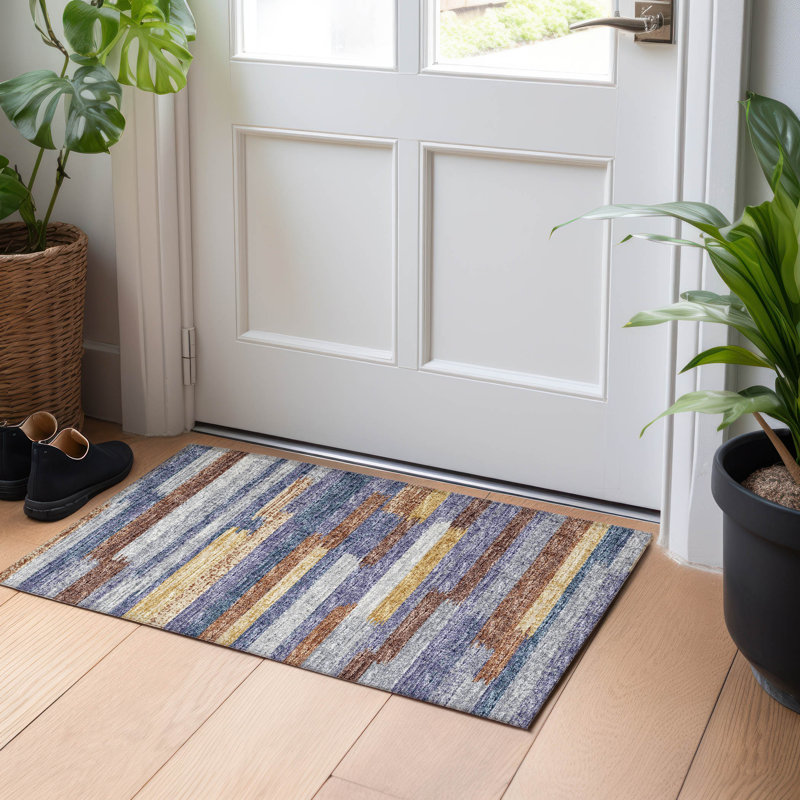 Premium Machine Washable Mayfield AMF114 Abstract Rug, 1'8" x 2'6", Landscape
