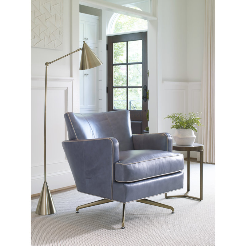 Kyle Swivel Armchair, Nickel, 7602 Cream