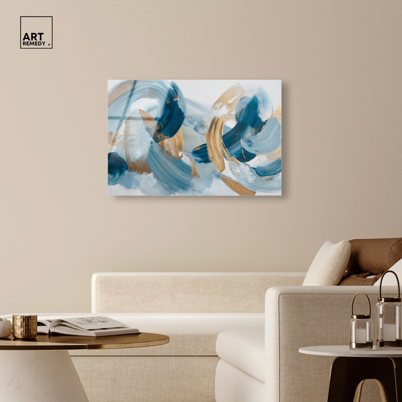 "Blue Tide III", impression sur toile bleue et dorée par Art Remedy, prête à être accrochée, 30 x 20, H 20 po x l 30 po