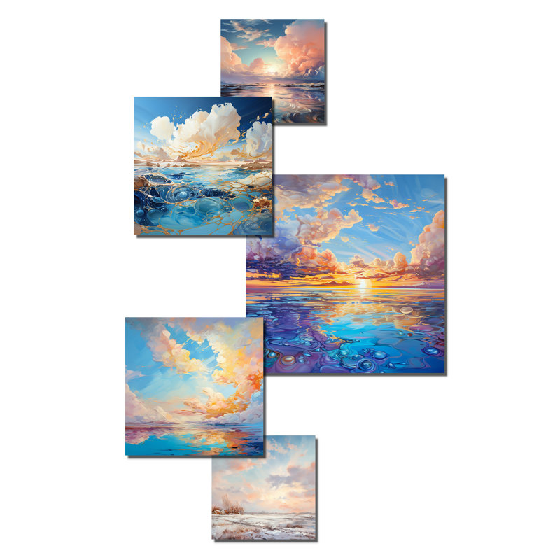 Camara - Nuage breloque liquide, art mural, ensemble de 5