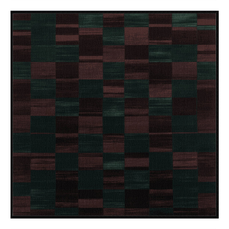 Tapis damier noir lavable à la machine, Carré 5 pi