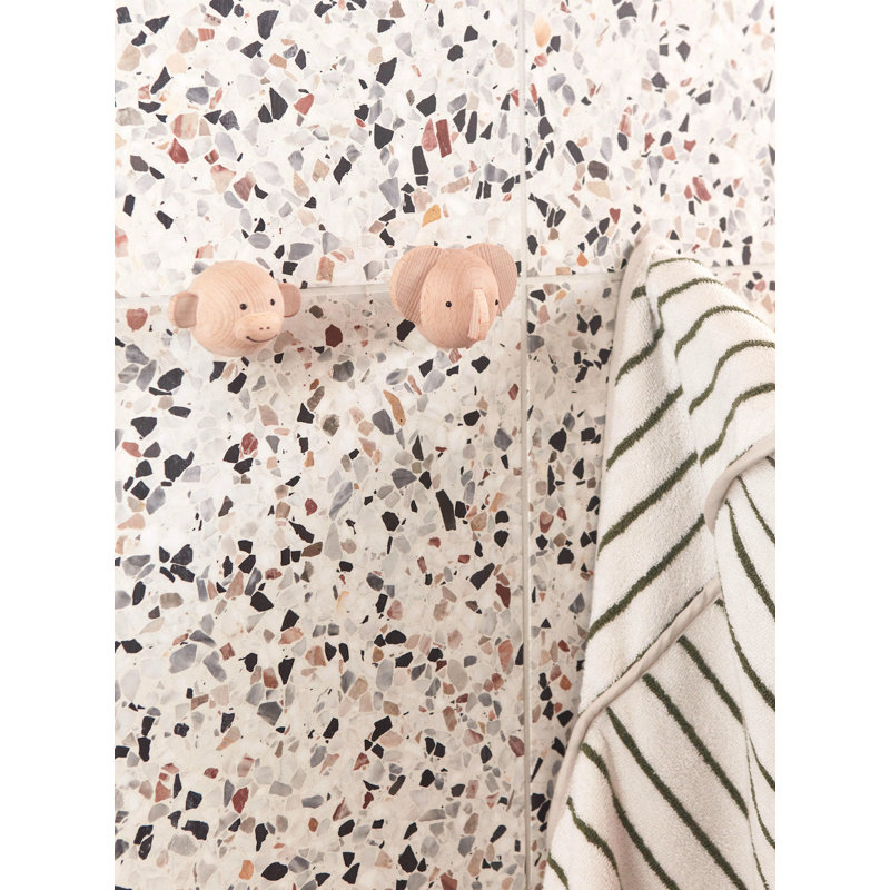 Raita Bath Towel, Green/Off White