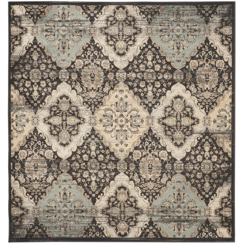 Floral Hand Woven Area Rug, Square 201 cm